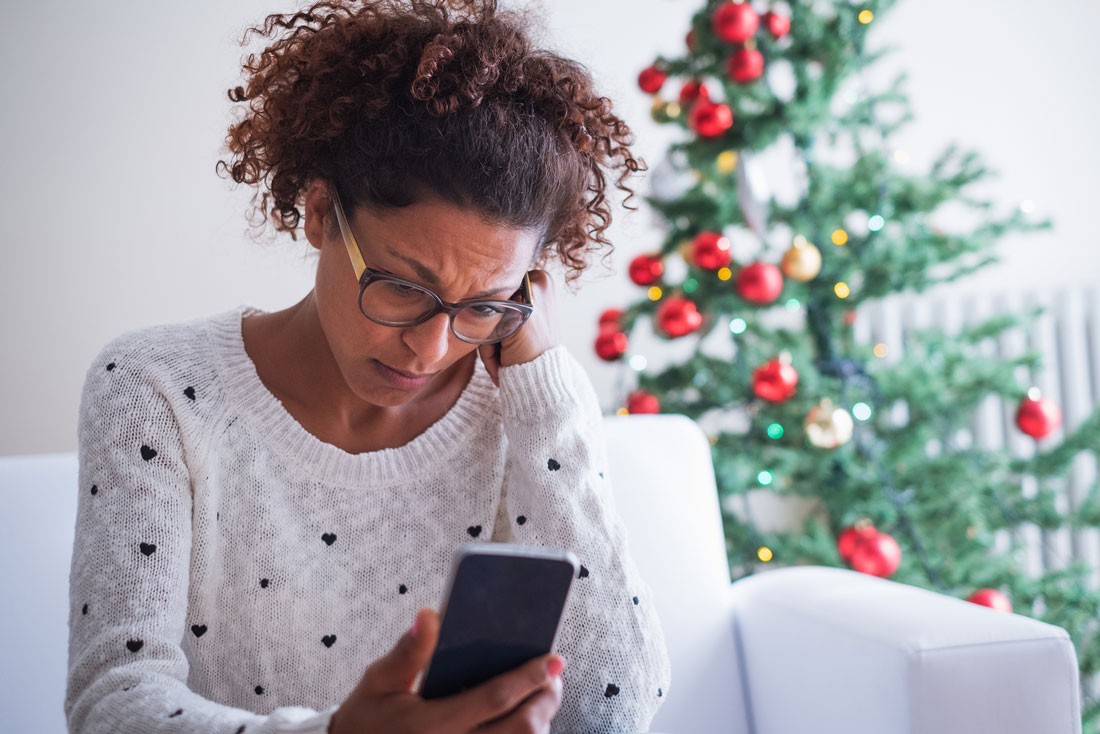 Woman looking at phone