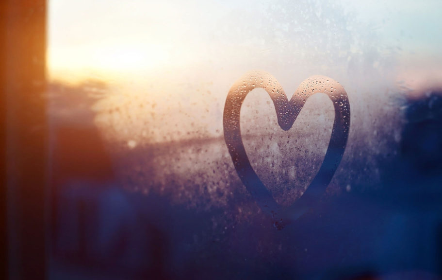 heart on window