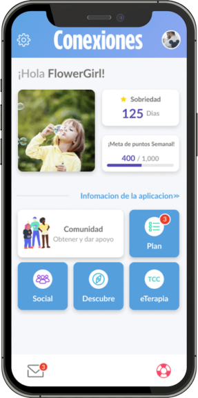 Aplicación Connections en dispositivo móvil